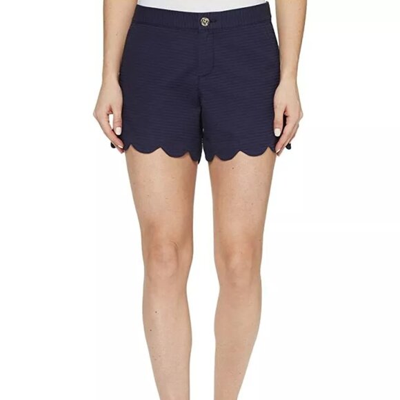 Lilly Pulitzer Pants - Lilly Pulitzer Buttercup model scalloped shorts true navy size 8 brand new tags